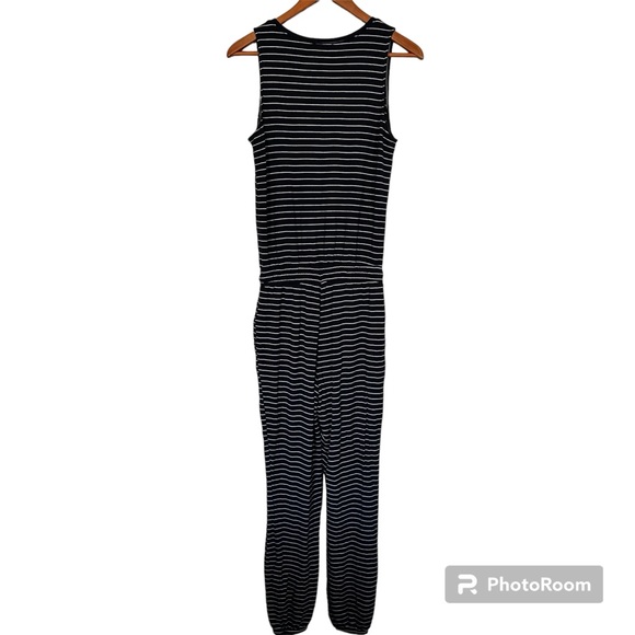 Daily Ritual Terry Sleeveless Jumpsuit Navy & White Size XS - Picture 3 of 7